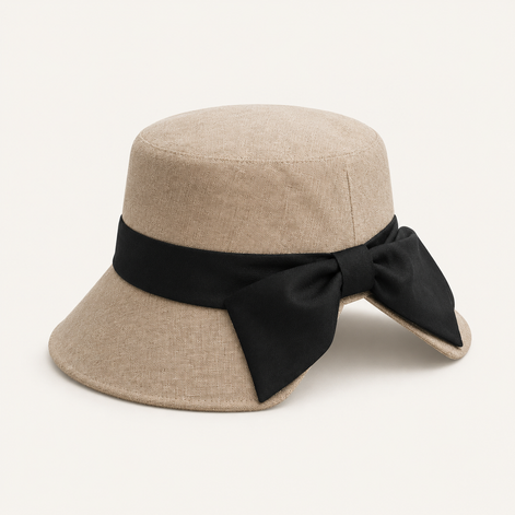 Bow Linen Sun Hat
