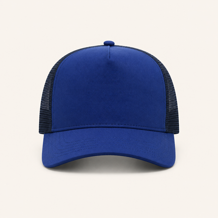 Blue Color-Block Trucker Cap